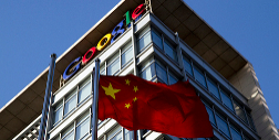 Google sign and Chinese flag